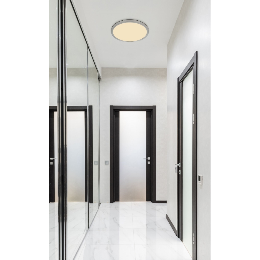 Globo - LED prigušiva kupatilska plafonska lampa LED/18W/230V prečnika 29,4 cm IP44 mat hrom