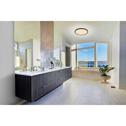 Globo - LED prigušiva plafonska svetiljka za kupatilo LED/24W/230V prečnik 42 cm IP44 crna