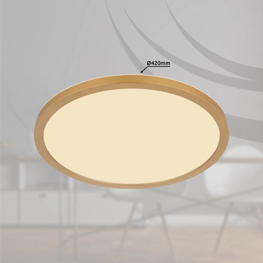 Globo - prigušiva LED plafonska svetiljka za kupatilo LED/24W/230V 3000K IP44 Ø 42 cm mesing