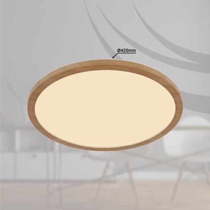 Globo - LED prigušiva plafonska svetiljka za kupatilo LED/24W/230V prečnik 42 cm IP44 braon