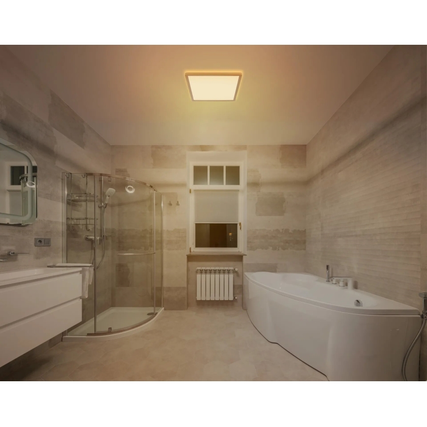 Globo - prigušiva LED plafonska lampa za kupatilo LED/18W/230V 3000K IP44 29,4x29,4 cm mesing