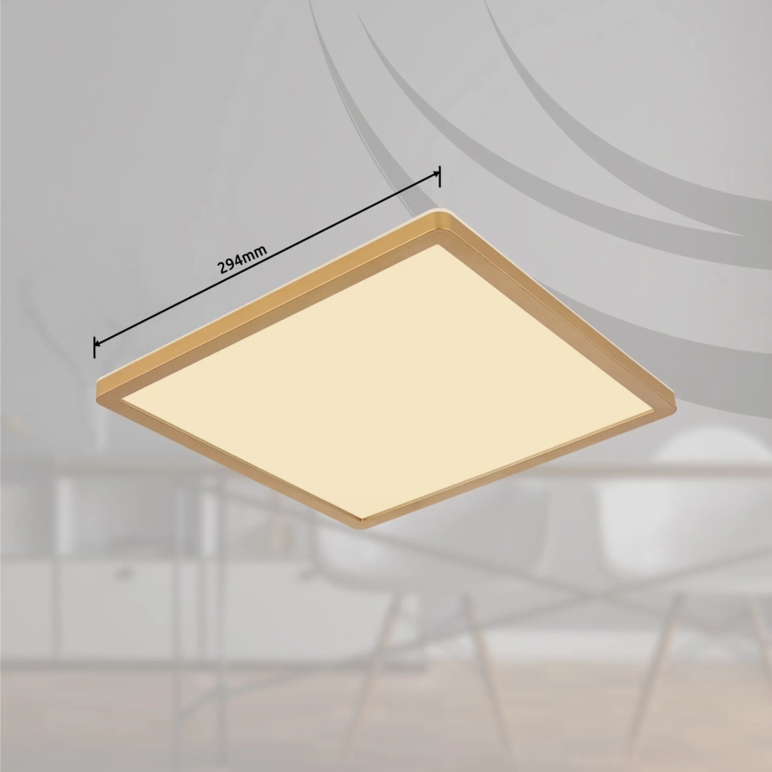 Globo - prigušiva LED plafonska lampa za kupatilo LED/18W/230V 3000K IP44 29,4x29,4 cm mesing