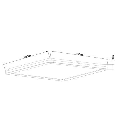 Globo - LED prigušiva plafonsko svetlo za kupatilo LED/24W/230V 42x42 cm IP44 crna