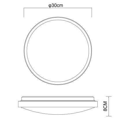 Globo - LED plafonsko svetlo LED/12W/230V 3000/4500/6000K prečnika 30 cm