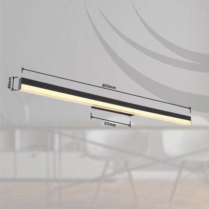Globo - LED zidna lampa LED/18W/230V 3000/6000K 80 cm crna