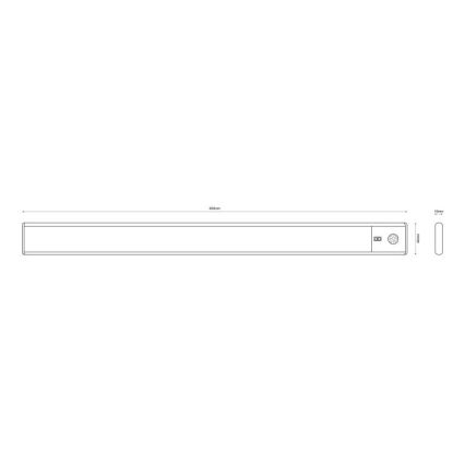 Globo - LED prigušiva punjiva lampa za montažu ispod ormarića LED/2,5W/5V 4000K 1100 mAh 40 cm