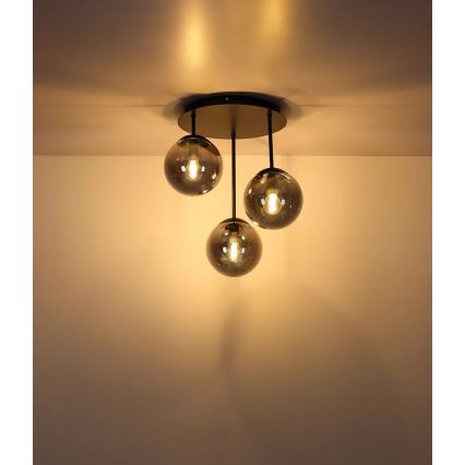 Globo - Plafonski luster 3xE14/25W/230V crna