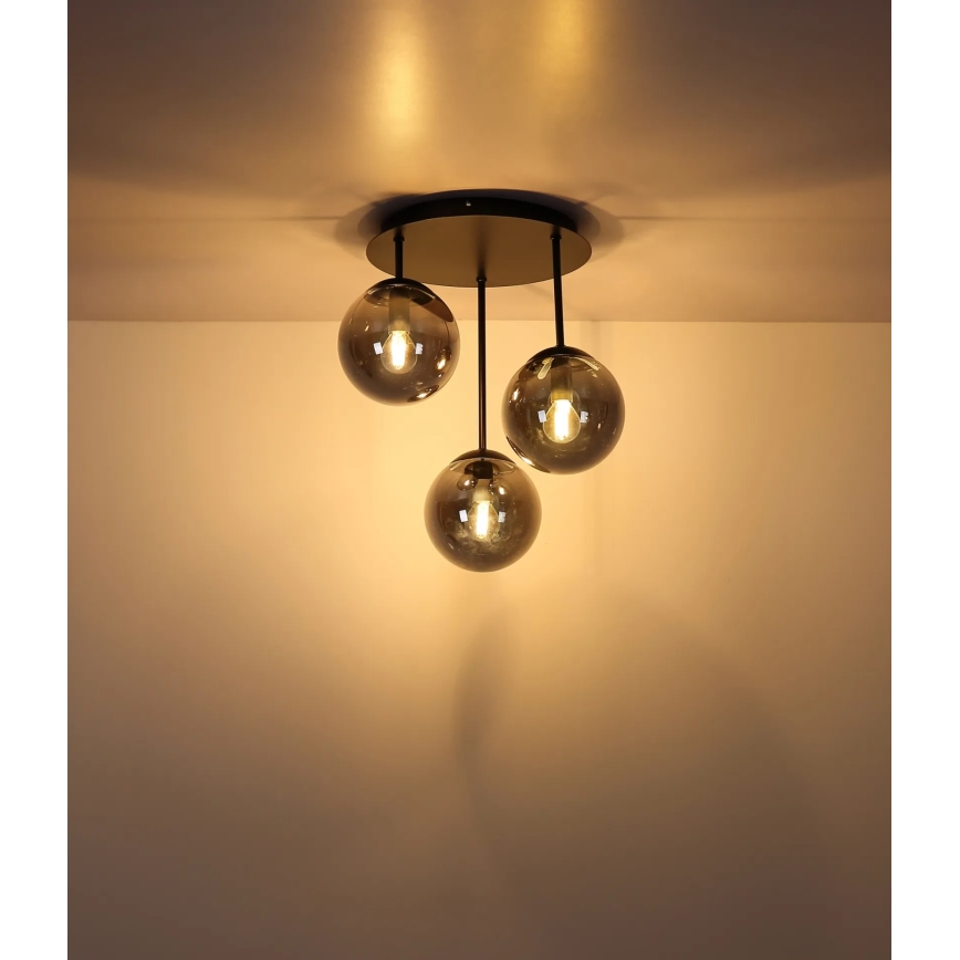 Globo - Plafonski luster 3xE14/25W/230V crna