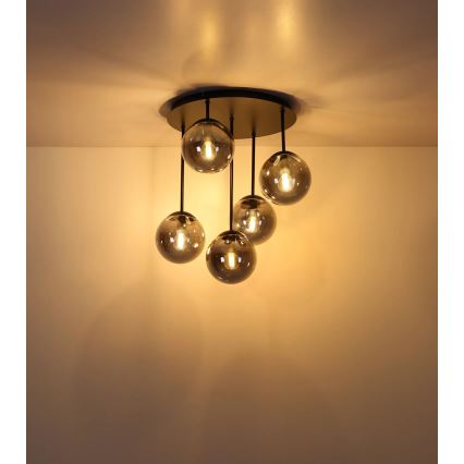 Globo - Plafonski luster 5xE14/25W/230V crna