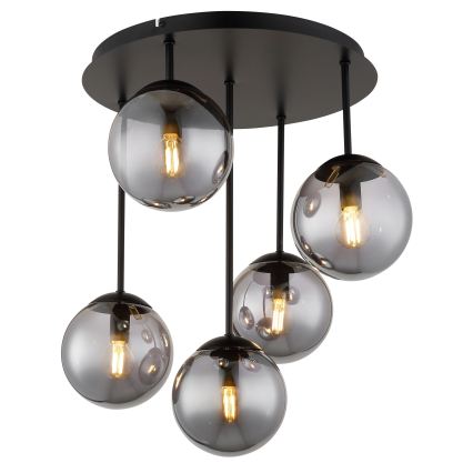 Globo - Plafonski luster 5xE14/25W/230V crna
