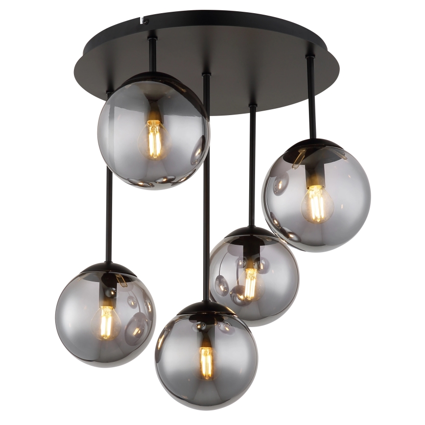 Globo - Plafonski luster 5xE14/25W/230V crna