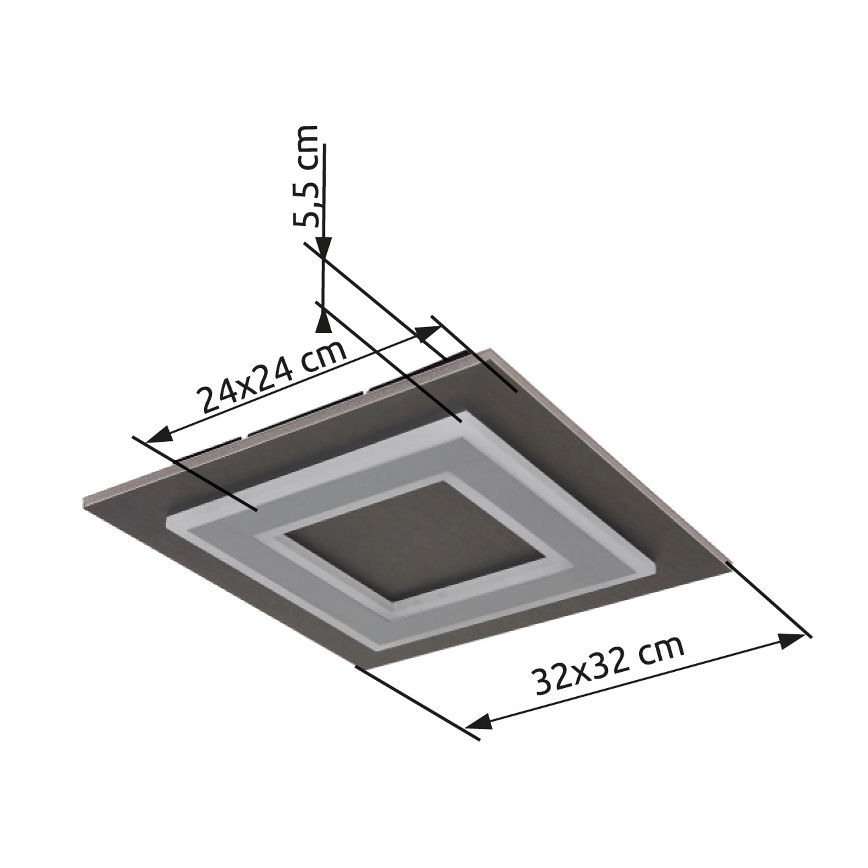 Globo - LED plafonsko svetlo LED/24W/230V 3000K 32x32 cm antracit
