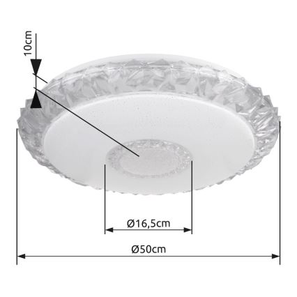 Globo - LED prigušiva stropna svetiljka LED/40W/230V 2700-6500K prečnik 50 cm Wi-Fi Tuya + daljinski upravljač