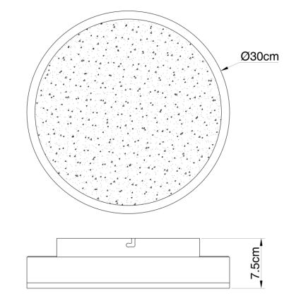 Globo - LED plafonsko svetlo LED/24W/230V prečnik 30 cm crno