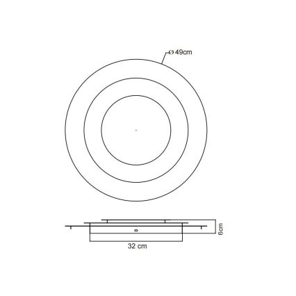 Globo - LED plafonsko svetlo LED/40W/230V 3000K prečnik 49 cm srebrno