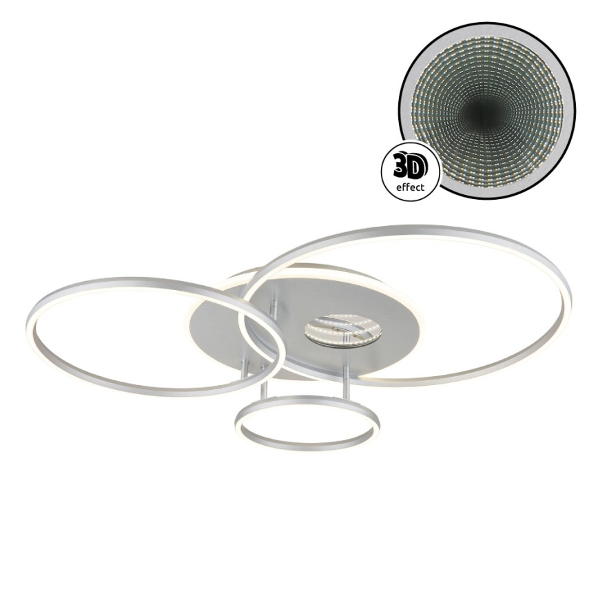 Globo - LED prigušiva stropna svetiljka LED/54W/230V 2700-6500K 90x70 cm srebrna + daljinski upravljač