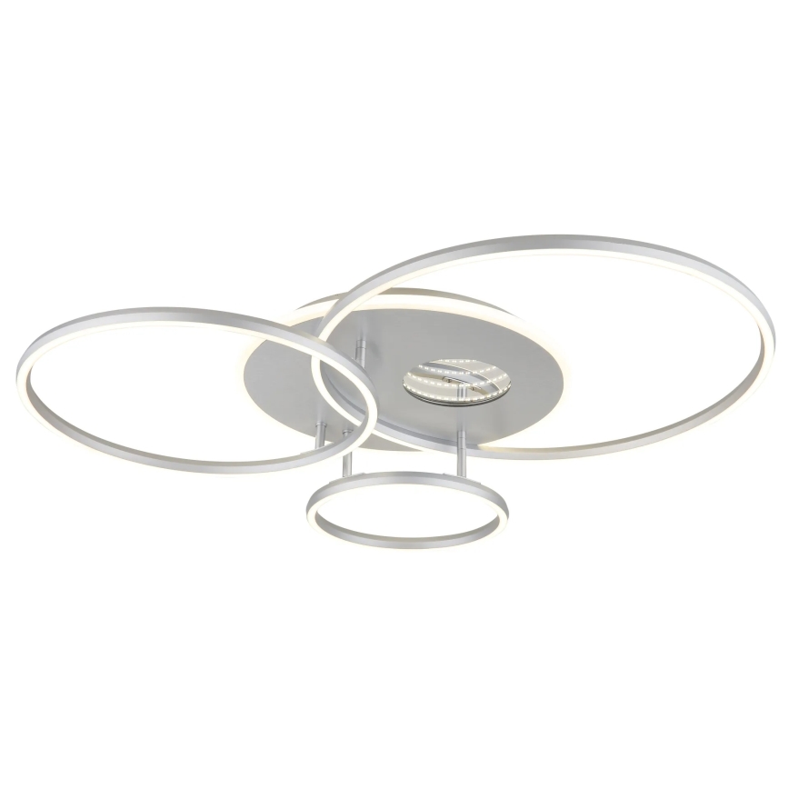 Globo - LED prigušiva stropna svetiljka LED/54W/230V 2700-6500K 90x70 cm srebrna + daljinski upravljač