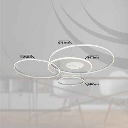 Globo - LED prigušiva plafonska svetiljka LED/70W/230V 2700-6500K Wi-Fi Tuya mat hrom + daljinski upravljač
