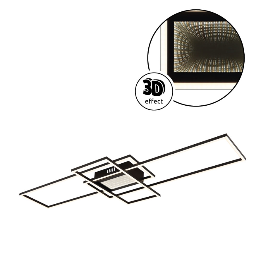 Globo - LED prigušiva plafonska svetiljka LED/60W/230V 2700-6500K 42x110,8 cm crna + daljinski upravljač