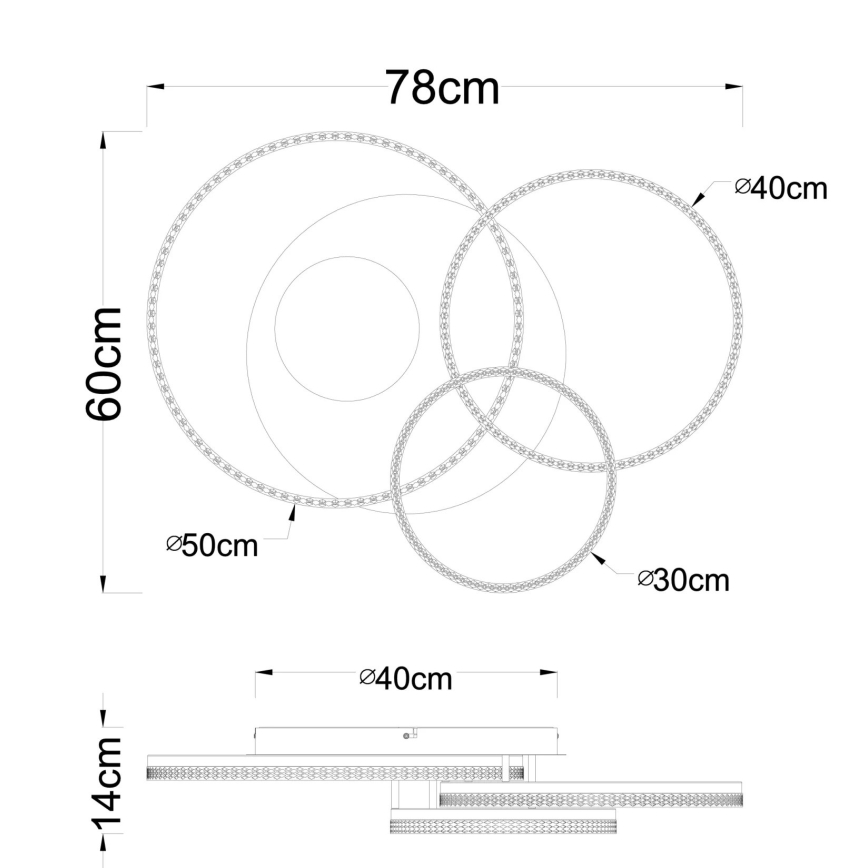 Globo - LED plafonsko svetlo LED/40W/230V 3000K 78x60 cm bež