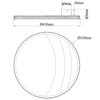 Globo - LED plafonsko svetlo LED/24W/230V sa izborom temperature svetla 3000/4000/6000 K, prečnik 41 cm, zlatna