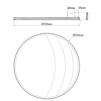 Globo - LED plafonska lampa LED/40W/230V 3000/4000/6000K prečnik 52 cm zlatna