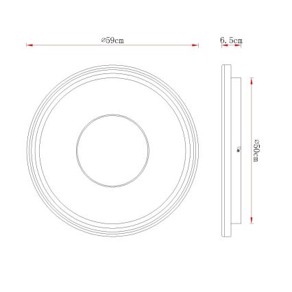 Globo - LED prigušiva plafonska lampa LED/60W/230V 2700-6000K prečnik 59 cm bela/krem + daljinski upravljač