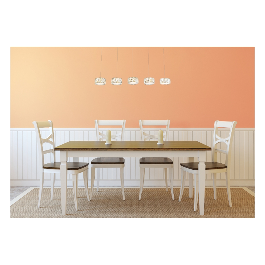 Globo - LED luster na sajli LED/52W/230V 4000K sjajni hrom/proziran