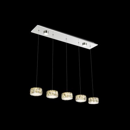 Globo - LED luster na sajli LED/52W/230V 4000K sjajni hrom/proziran