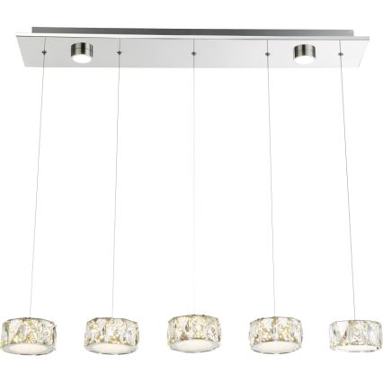 Globo - LED luster na sajli LED/52W/230V 4000K sjajni hrom/proziran