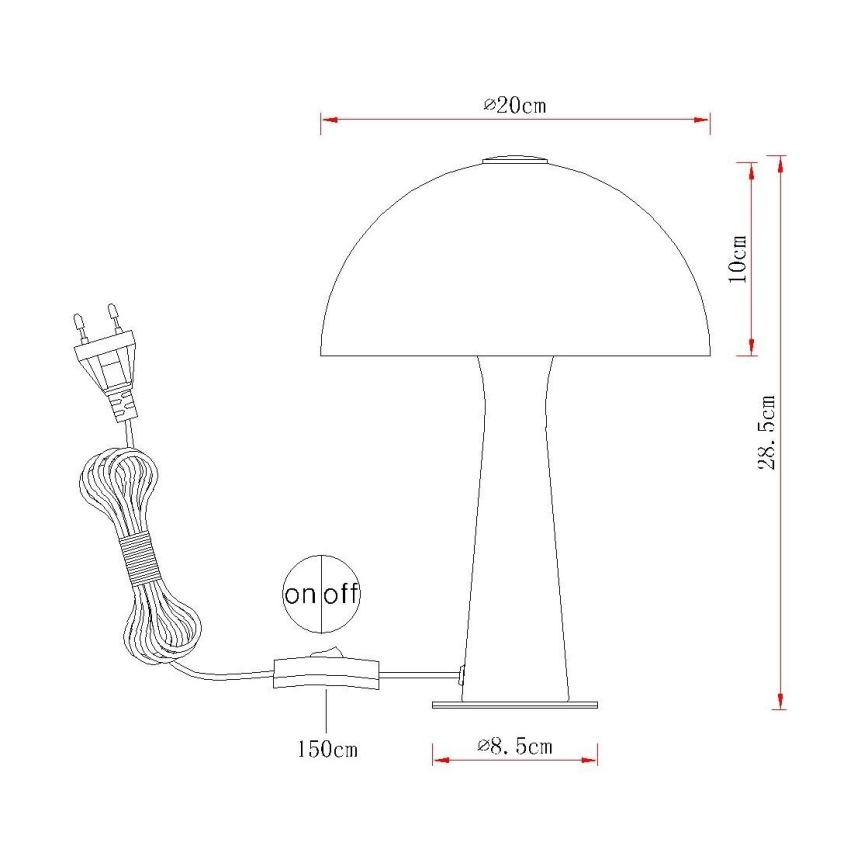 Globo - Stona lampa 1xE14/25W/230V bela