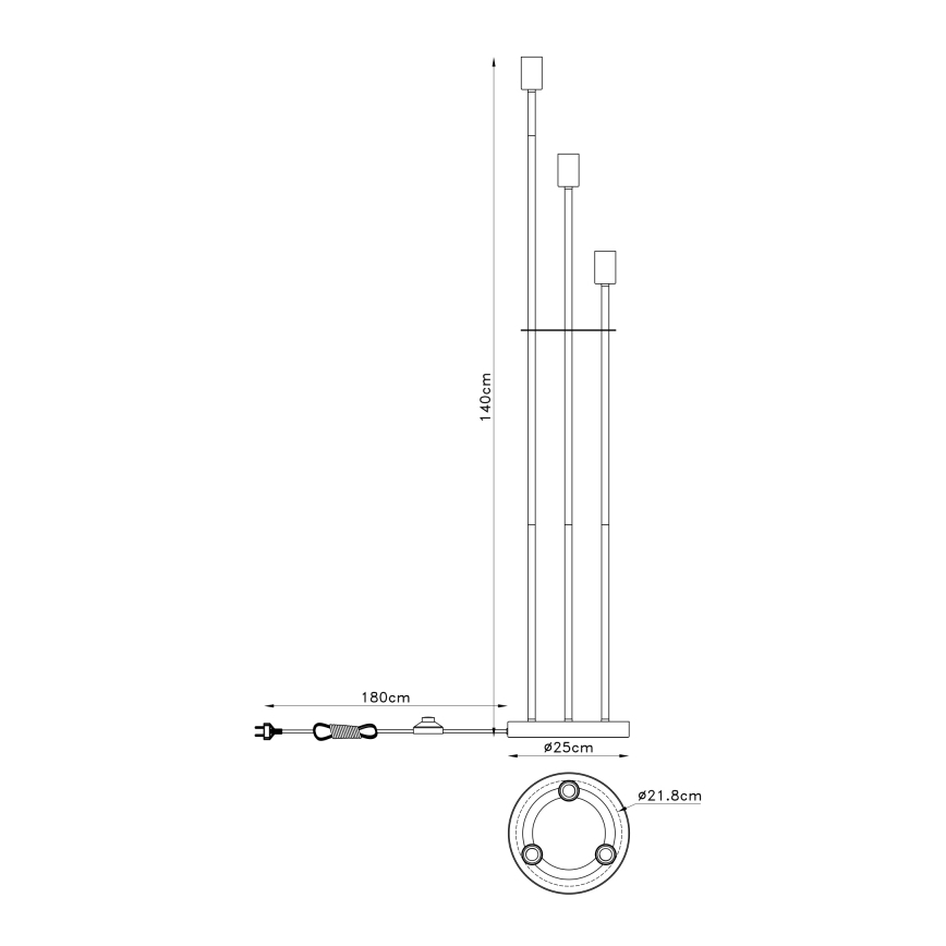 Globo - Podna lampa 3xE27/60W/230V