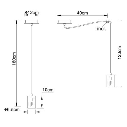 Globo - Luster na kablu 1xE27/60W/230V