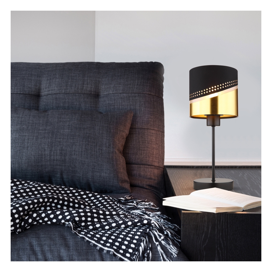 Globo - Stona lampa 1xE27/40W/230V prečnik 16 cm crna/zlatna