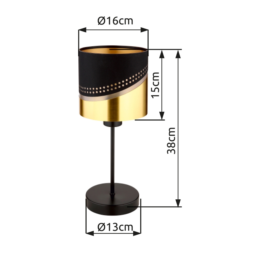 Globo - Stona lampa 1xE27/40W/230V prečnik 16 cm crna/zlatna