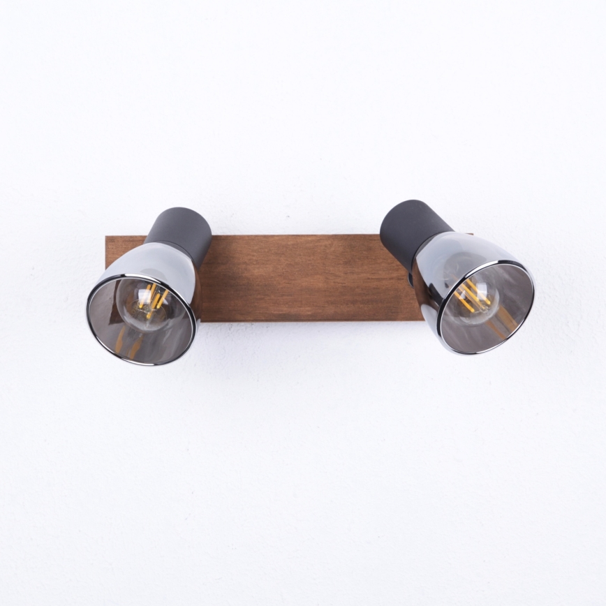 Globo - Zidna spot svetiljka 2xE14/40W/230V crna/drvo