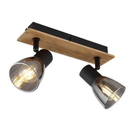 Globo - Zidna spot svetiljka 2xE14/40W/230V crna/drvo