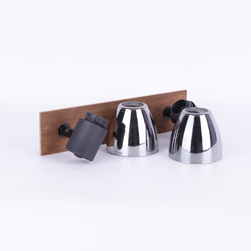 Globo - Zidna spot svetiljka 2xE14/40W/230V crna/drvo