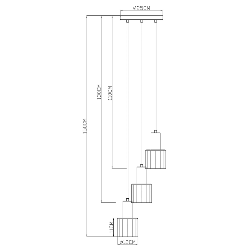Globo - Luster na sajli 3xE27/40W/230V