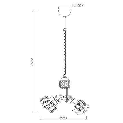 Globo - LED luster na lancu 3xE14/40W/230V + LED/5W