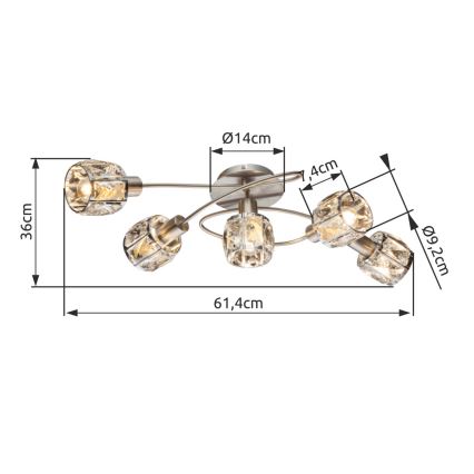 Globo - Plafonski luster 5xE14/40W/230V