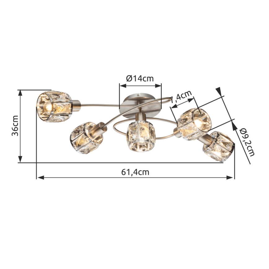 Globo - Plafonski luster 5xE14/40W/230V