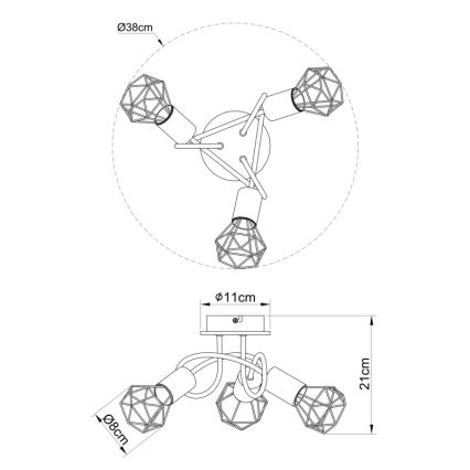 Globo - Plafonski luster 3xE14/40W/230V