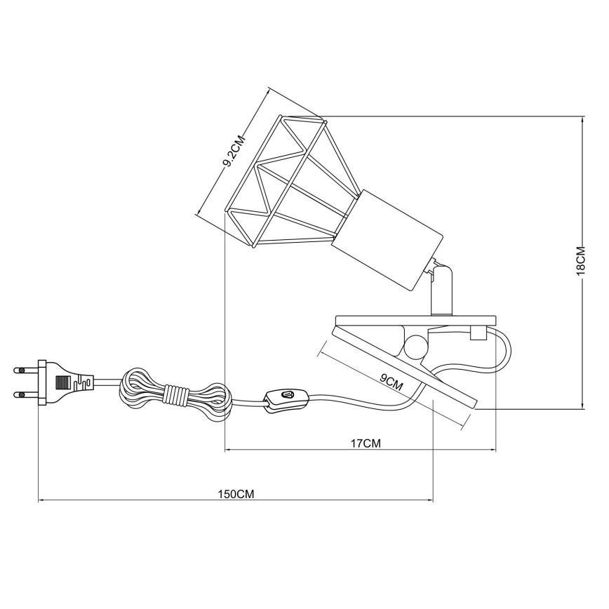 Globo - Zidna lampa sa klipsom 1xE14/40W/230V bela