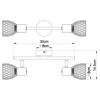 Globo - Spot svetiljka 2xE14/40W/230V matni hrom