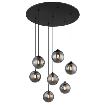 Globo - LED luster na sajli 7xG9/3,5W/230V zadimljeno/crna