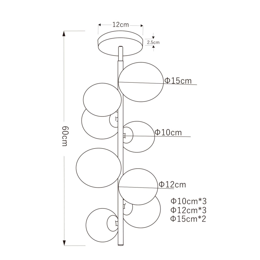 Globo - LED luster na šipci 8xG9/3W/230V