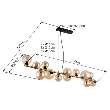 Globo - LED luster na sajli 13xG9/3,5W/230V mesing