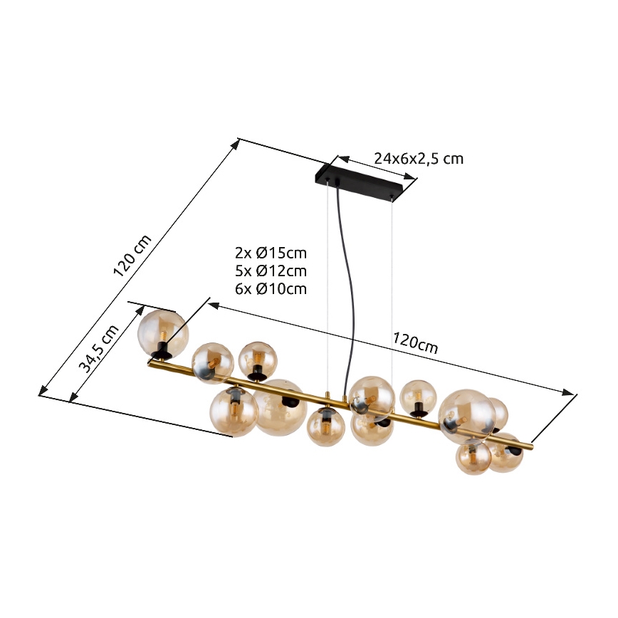 Globo - LED luster na sajli 13xG9/3,5W/230V mesing