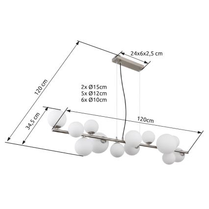 Globo - LED luster na sajli 13xG9/3,5W/230V beo